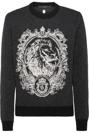 BILLIONAIRE Lion-embroidered jumper