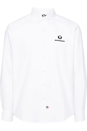 A Bathing Ape Logo-patch long-sleeved shirt