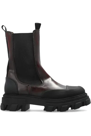Ganni Cleated faux-leather chelsea boots