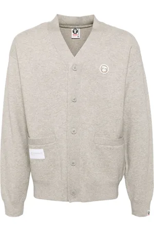 A Bathing Ape Logo patched cardigan
