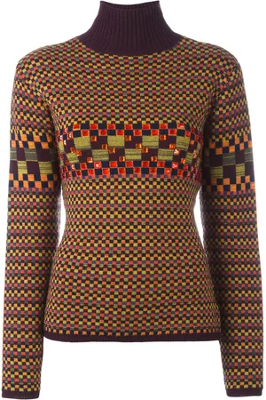 Jean Paul Gaultier Checked embellished turtleneck jumper