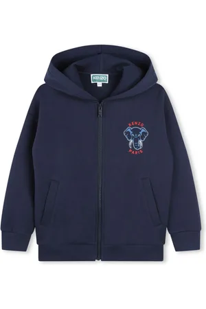Kenzo Elephant-print zip-up hoodie
