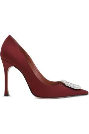 Amina Muaddi 105mm Camelia pumps