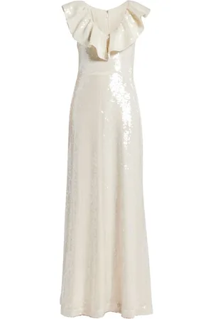 ROTATE Sequin-embellished ruffled maxi dress