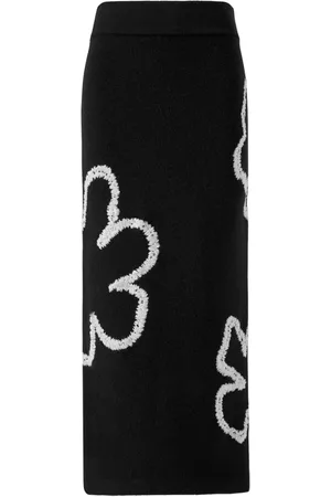 Carolina Herrera Floral-embroidered midi skirt