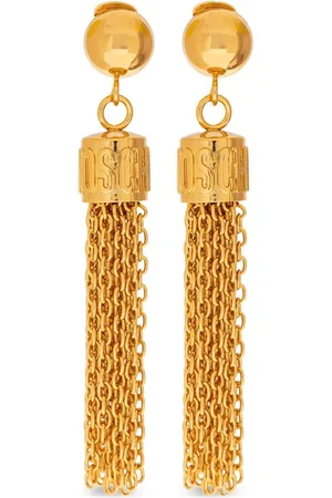 Moschino Dangling-chain clip-on earrings