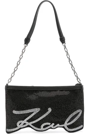 Karl Lagerfeld Rhinestone-logo shoulder bag