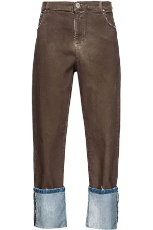 Pinko Soprano turn-up straight-leg jeans