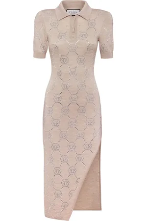 Philipp Plein Monogram polo midi dress