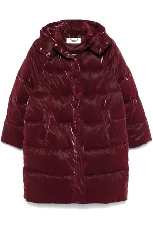 Elisabetta Franchi Satin hooded puffer coat