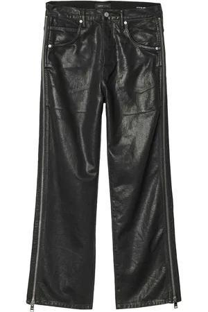 Purple Brand P018 Side-Zip Coated wide-leg jeans