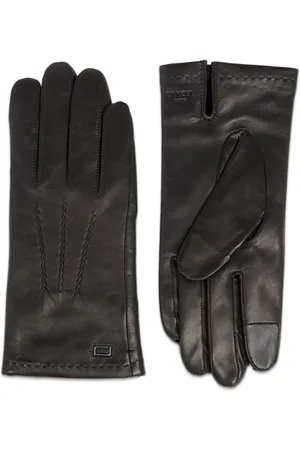LANCEL Sellier logo-stamp lather gloves