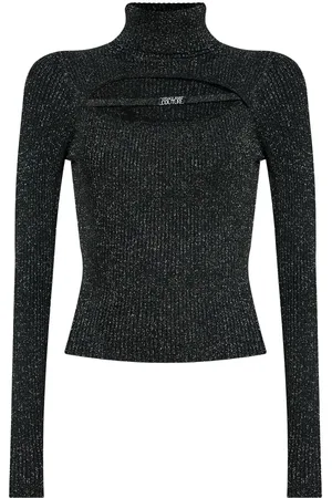 VERSACE Lurex-detail sweater