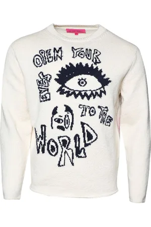 THE ELDER STATESMAN Graphic intarsia-knit cotton jumper