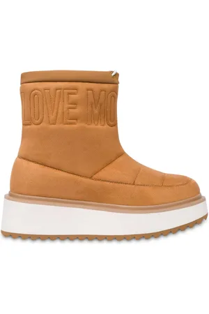 Moschino Logo-embroidered flatform boots
