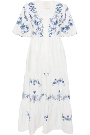JOHNNY WAS Alegra embroidered dress