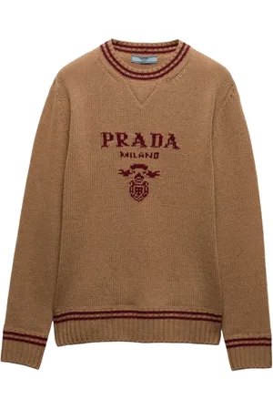Prada Intarsia knitted-logo cashmere jumper