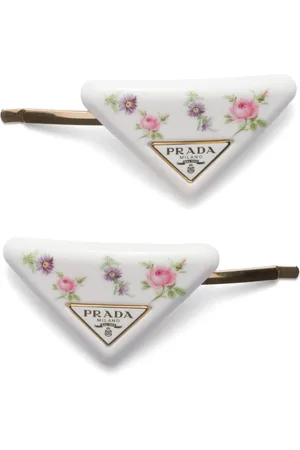 Prada Floral-print hair barrettes (set of two)