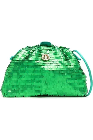 Isla Ibiza Fringed sequin clutch bag
