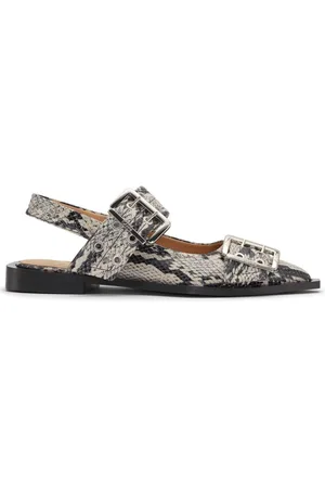 Ganni Snake-print ballerina shoes