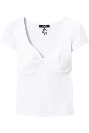 Twin-Set Knot-detailing ribbed-knit T-shirt