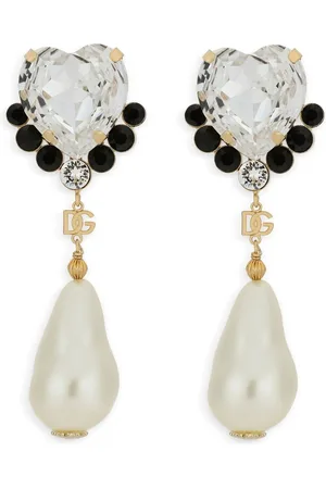 Dolce & Gabbana Rhinestone-embellishment logo drop earrings