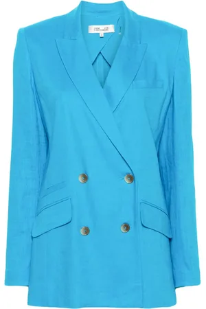 Diane von Furstenberg Chambray double-breasted blazer
