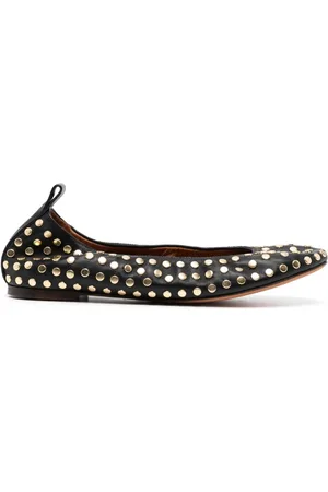 Lanvin Stud-detail leather ballerina shoes