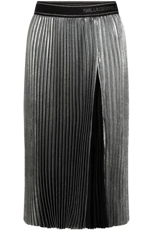 Karl Lagerfeld Metallic pleated midi skirt