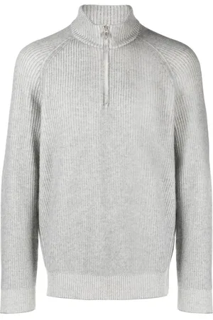 Brunello Cucinelli Zip-up ribbed turtleneck jumper