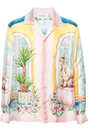 Casablanca Apartement-print silk shirt