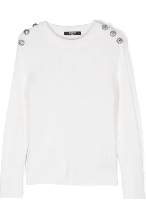Balmain Perforated logo detail sweater