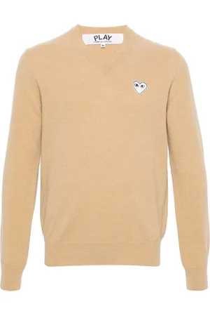 Comme des Garçons Heart-patch wool jumper
