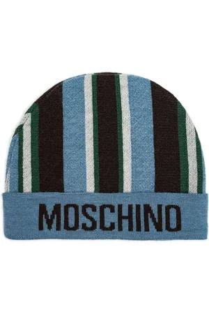 Moschino Logo-intarsia striped beanie