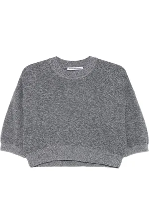 Alexander Wang Logo-embossed cropped T-shirt