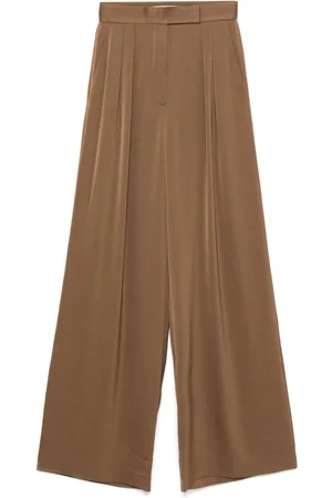 ALEX PERRY Double-pleat satin trousers