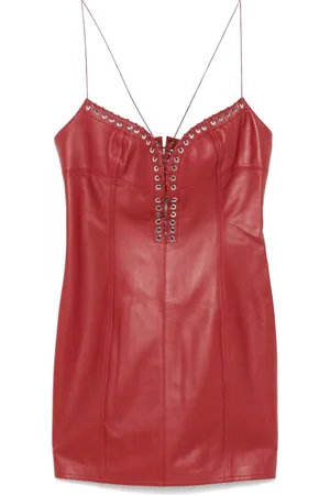 Ludovic De Saint Sernin Cleavage leather mini dress