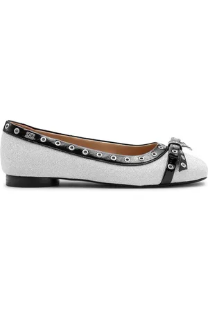 Ganni Glitter eyelet detailing ballerina shoes