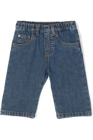 VERSACE Medusa-plaque cotton jeans