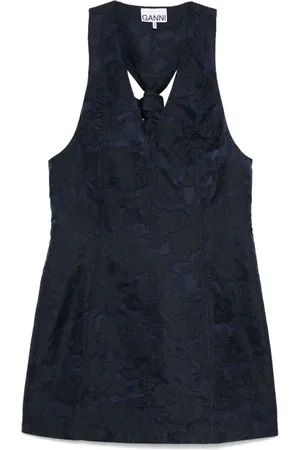 Ganni Botanical-jacquard mini dress