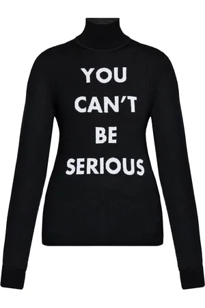 Moschino Slogan intarsia-knit top