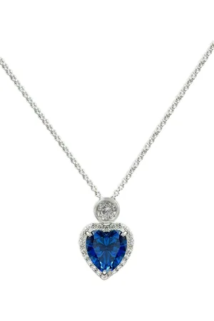 Juwelina Paris Sapphire Blue Ocean Heart necklace