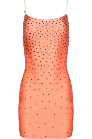 Oseree Crystal-embellished satin minidress