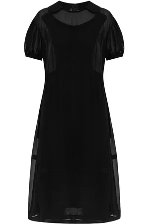 Comme des Garçons Semi-sheer puff sleeves midi dress