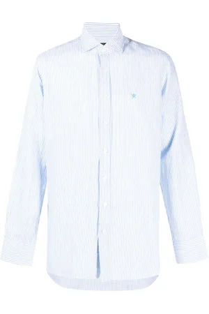 Hackett Bengal stripe-pattern linen-blend shirt