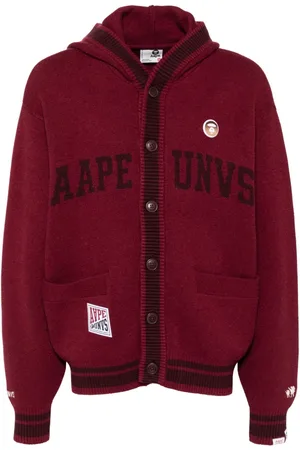 A Bathing Ape Intarsia-knit logo cardigan