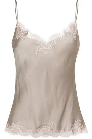 CARINE GILSON Lace-trim silk camisole