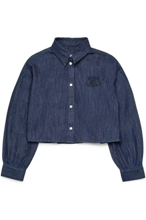 MAX&Co. Kids Monogram-embroidered denim shirt
