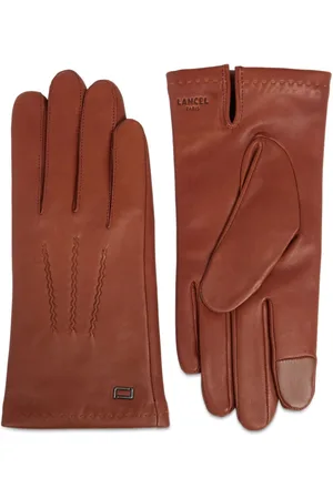 LANCEL Sellier logo-stamp lather gloves