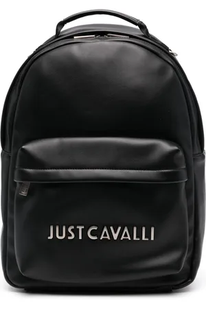 Roberto Cavalli Logo-lettering leather backpack